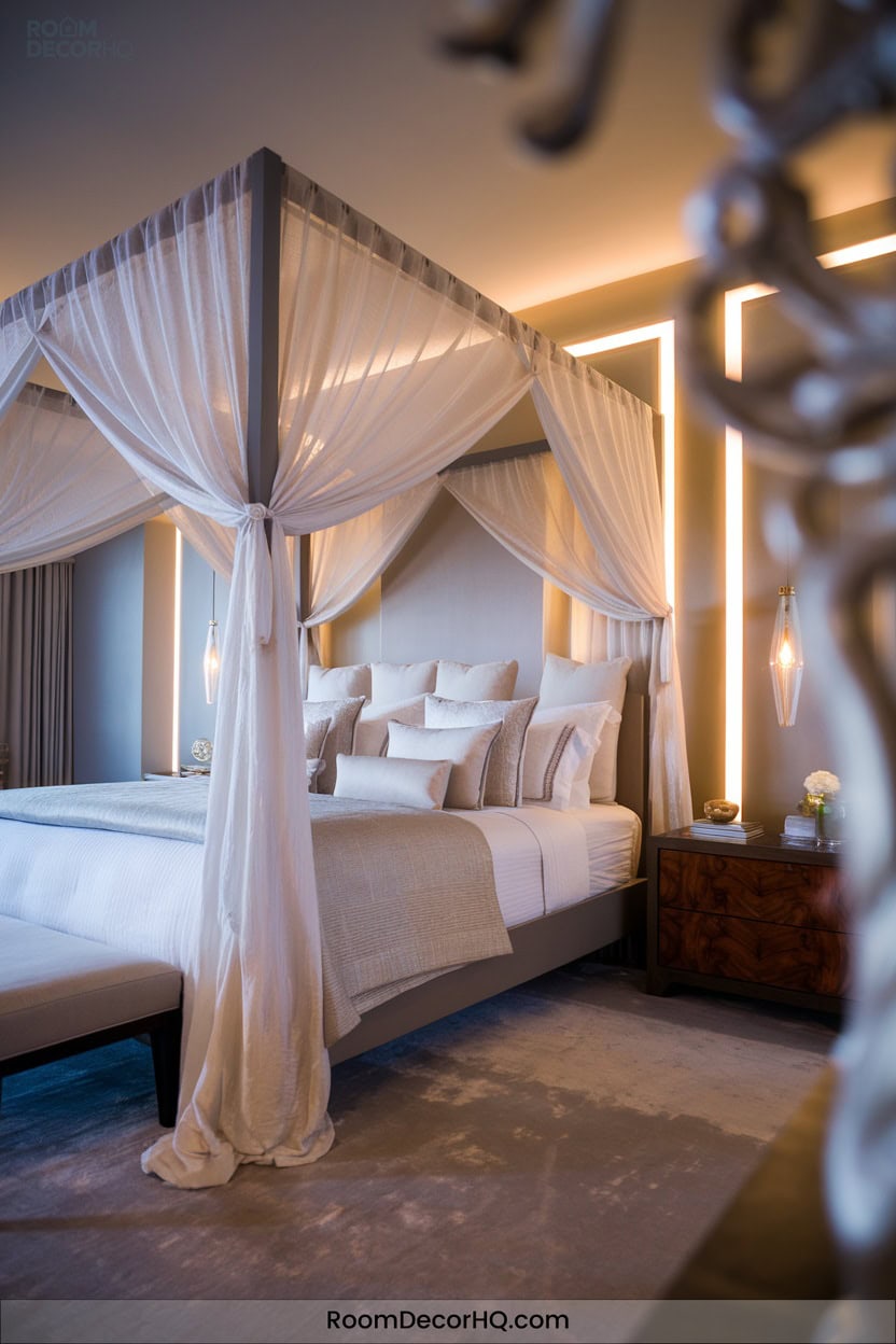 4 Romantic Ambiance With Canopy Drapes