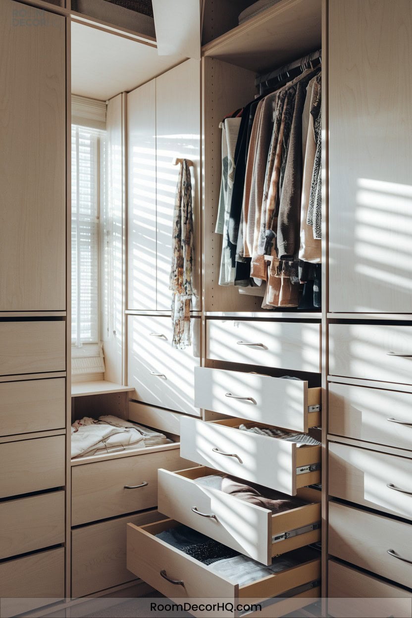 13 Incorporate Drawer Units Into Closet Systems