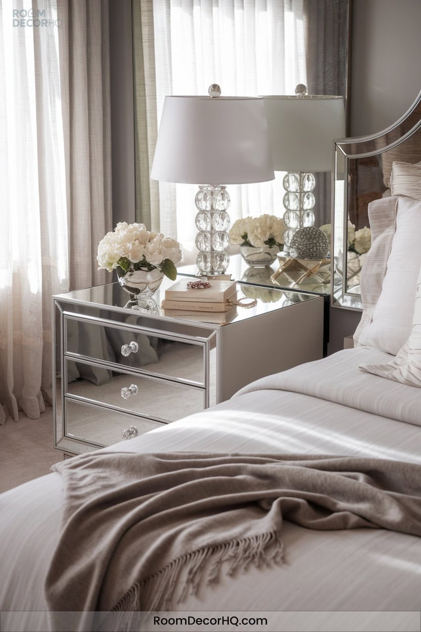 13 Mirrored And Lacquered Nightstands