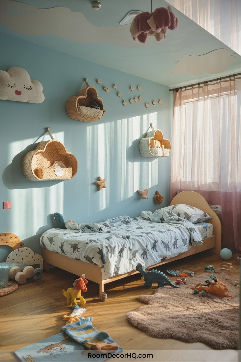 14 Wall Mounted Cloud Or Animal Baskets