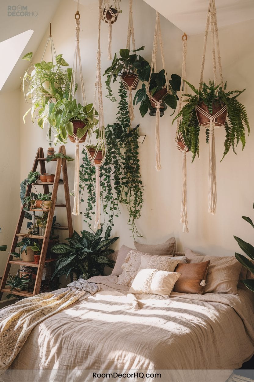 21 Utilize Vertical Space With Hanging Plants