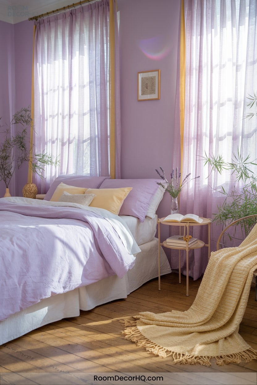 2 Springtime Lavender And Light Yellow Pairing
