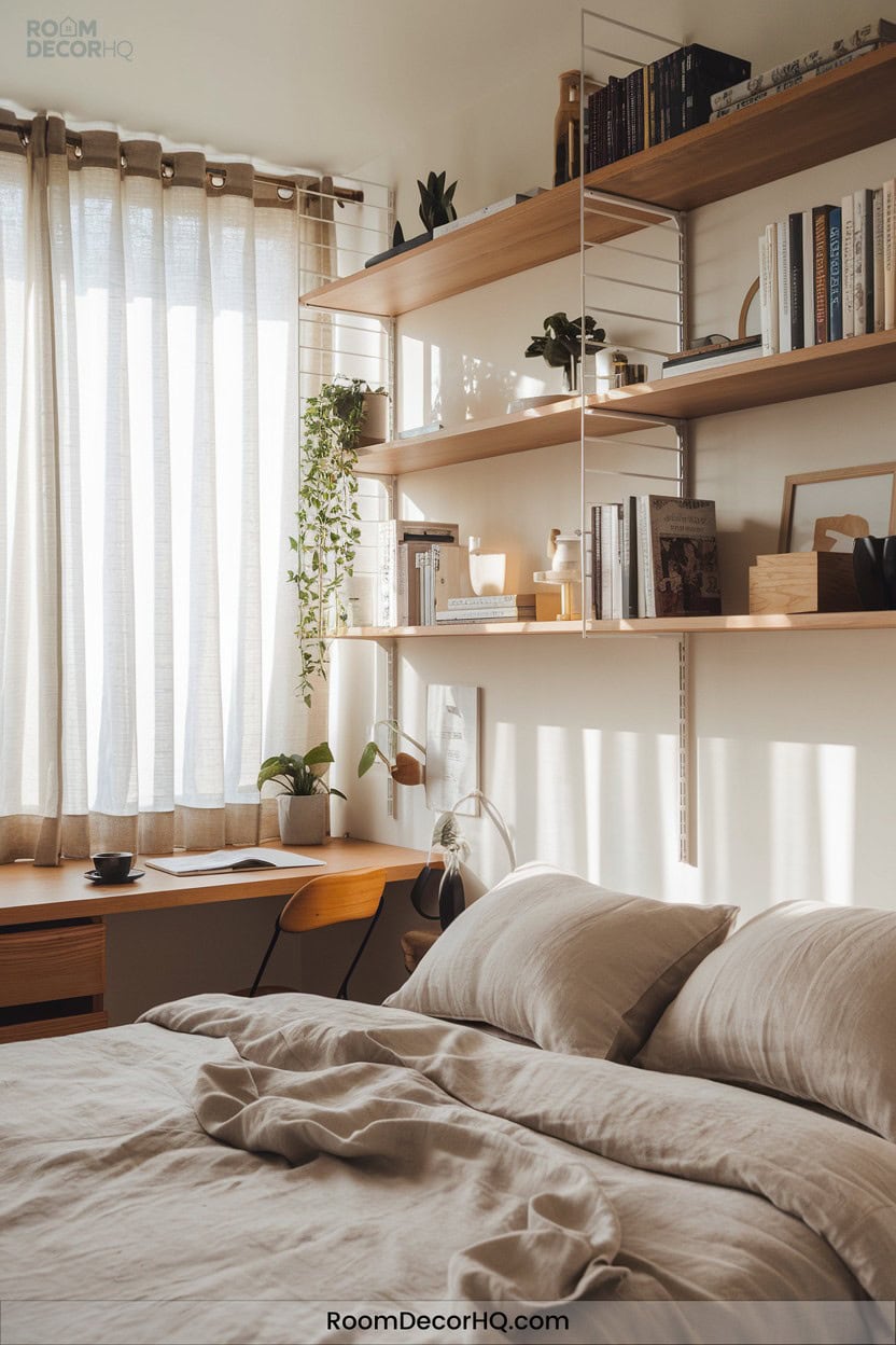 3 Floating Shelves Above Bed Or Desk