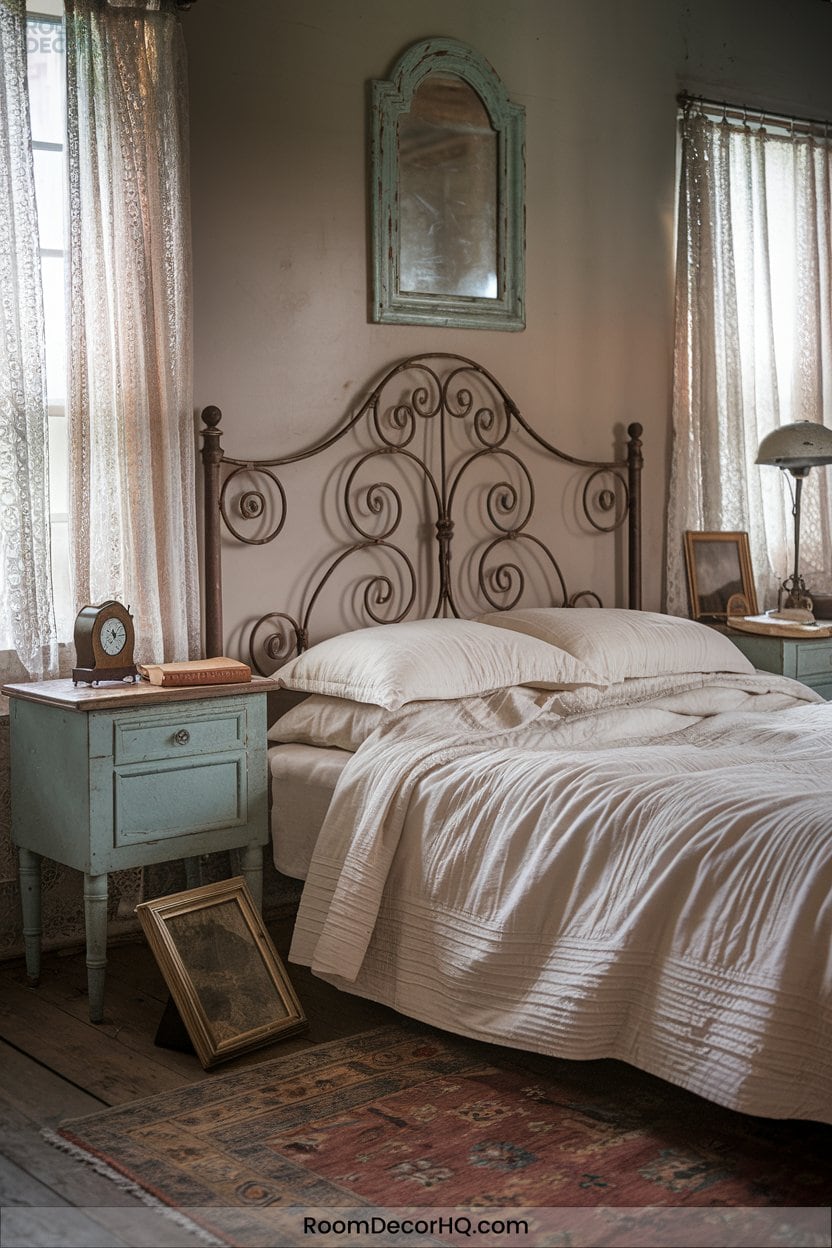 4 Opt For Ornate Wrought Iron Headboards