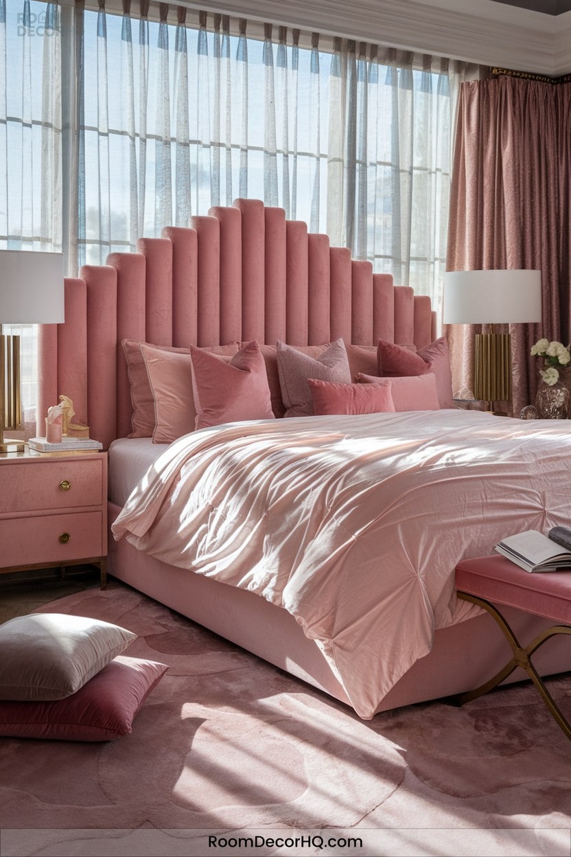 5 Luxurious Feel With Pink Velvet Upholstery