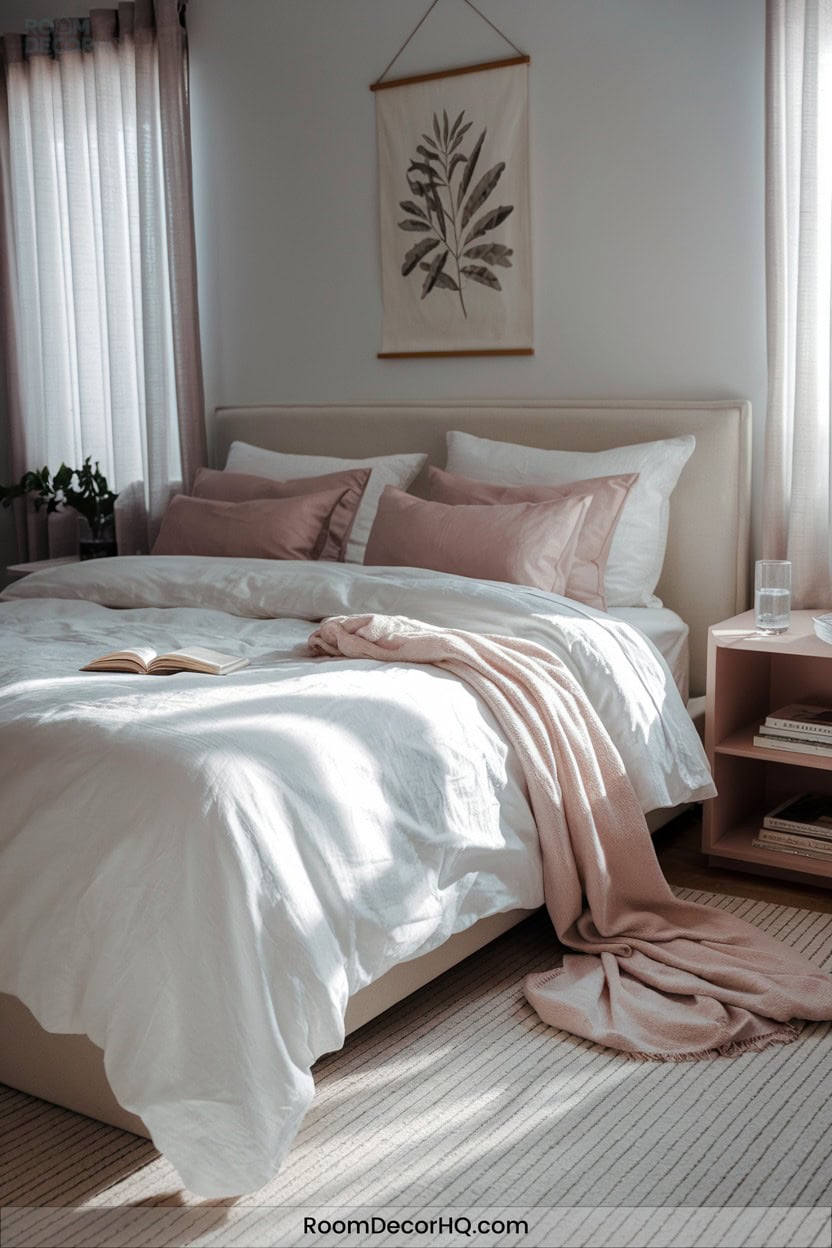 6 Subtle Touches With Pink Throw Pillows And Blankets