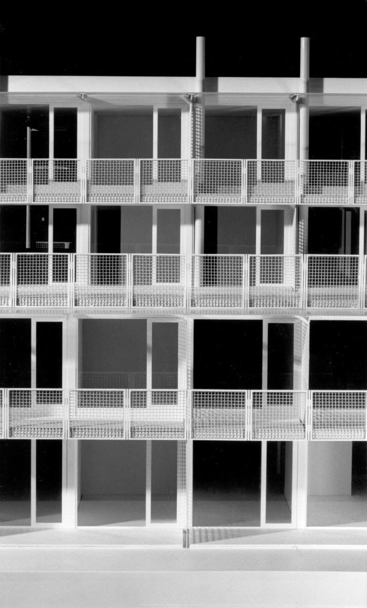 © RUNSER / PRANTL architekten, Niedrigstenergie Wohnhaus, 1230 Wien, Österreich, Bauträgerwettbewerb, 1996, Niedrigstenergie Wohnhaus, Fotograf Margherita Spiluttini