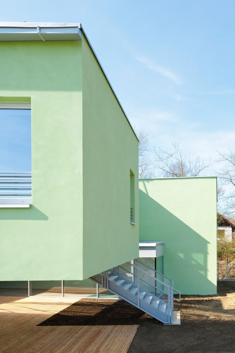 <p>© RUNSER / PRANTL architekten, Niedrigstenergie Wohnhaus für Menschen mit Behinderungen, 3204 Kirchberg/Pielach, Niederösterreich, Österreich, 2013, Wohnhaus, Betreutes Wohnen, Fotograf Rupert Steiner</p>