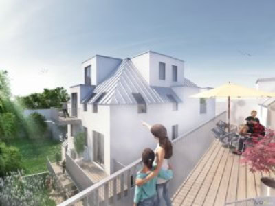 © RUNSER / PRANTL architekten, Niedrigstenergie Wohnhausanlage St.Pölten, 3100 St.Pölten, Linzer Strasse, Niederösterreich, Österreich, 2017, Niedrigstenergie Wohnhausanlage, Render: VDX <p>