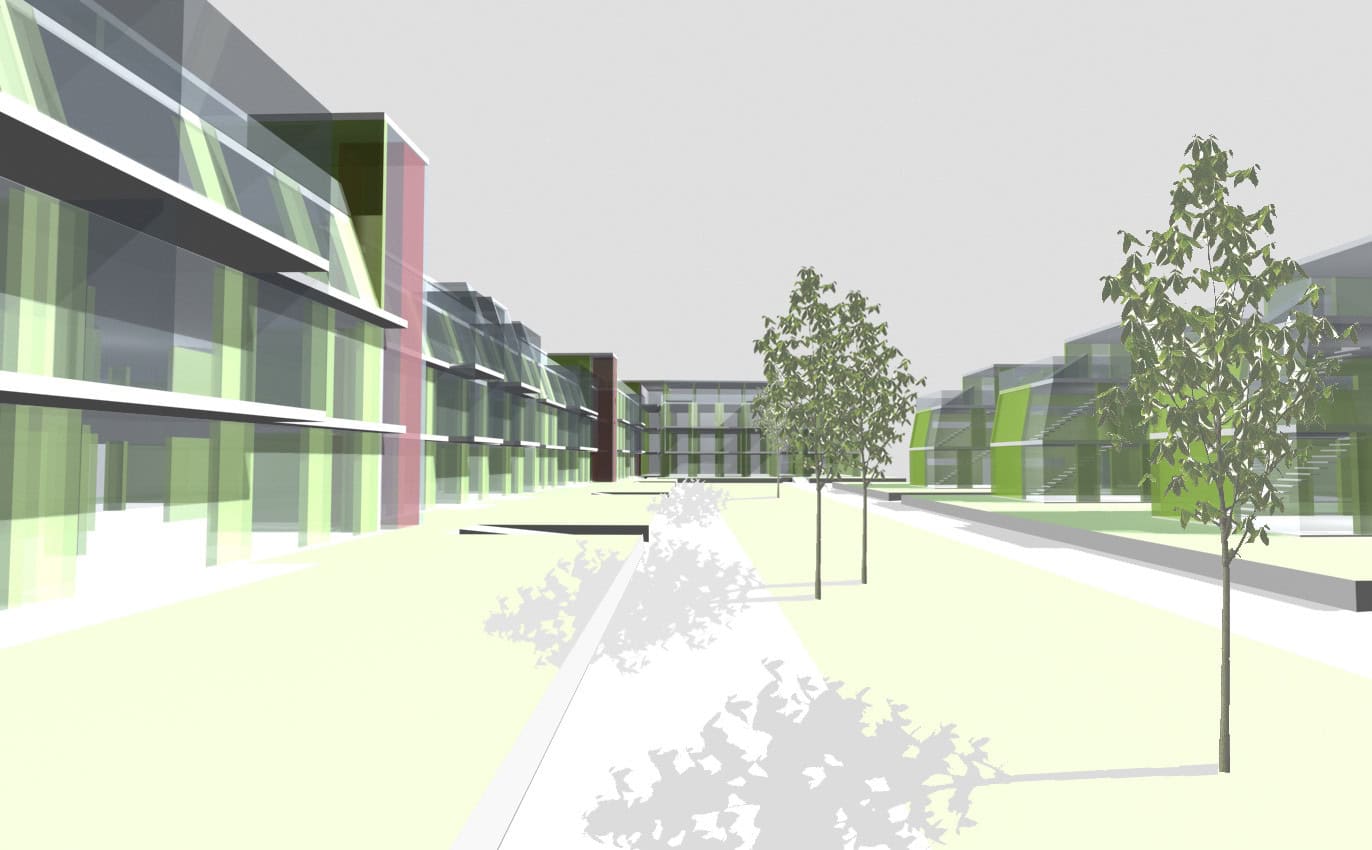 © RUNSER / PRANTL architekten, Passiv Wohnhausanlage - Neue Siedlerbewegung, 1220 Wien, Österreich, Bauträgerwettbewerb, 2006, Passiv Wohnhausanlage