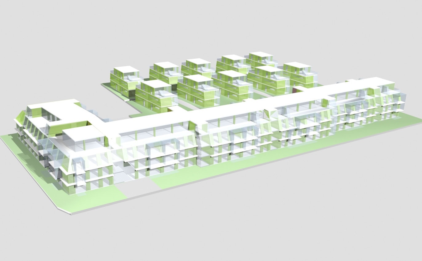 © RUNSER / PRANTL architekten, Passiv Wohnhausanlage - Neue Siedlerbewegung, 1220 Wien, Österreich, Bauträgerwettbewerb, 2006, Passiv Wohnhausanlage