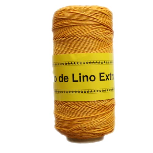 Bobina de hilo de lino amarillo