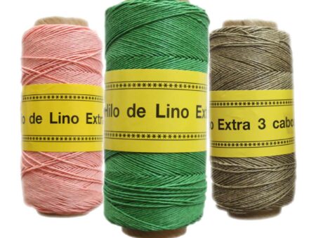 Diversos hilos de lino enceradp