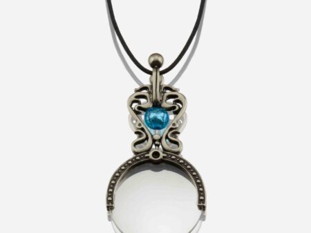 Lupa colgante en bronce con la perla de cristal de Murano