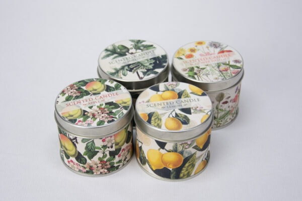 Velas aromáticas Vista del conjunto de velas aromáticas