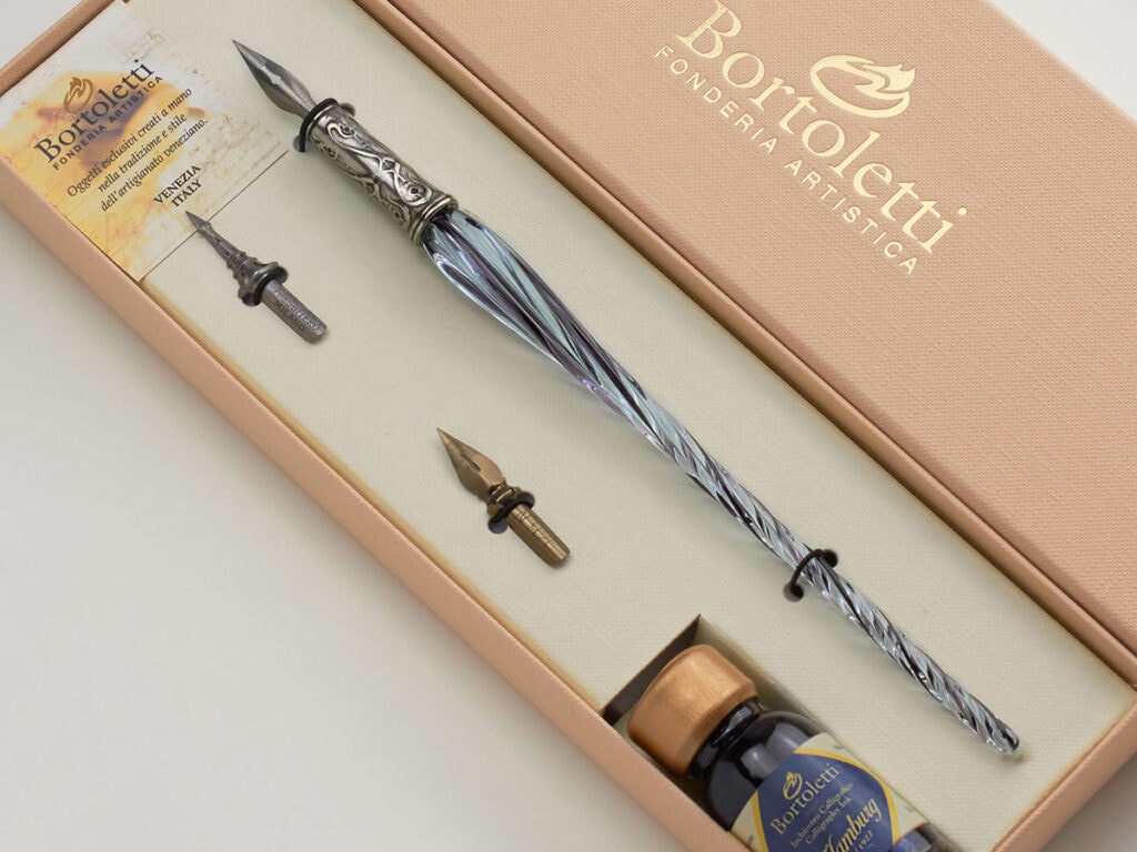 bortoletti set 03 SET 03 Set portapluma en cristal de Murano