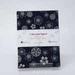 Vista de la portada del libro con tela japonesa de flores azules