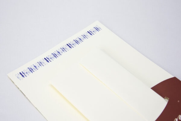 Detalle de la decoración del papel con plumillas