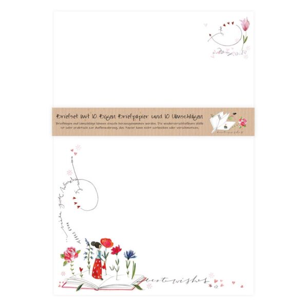 Papel de cartas con dibujo de libro