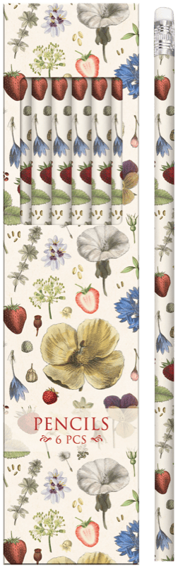 Set lápices con estampado de fresas