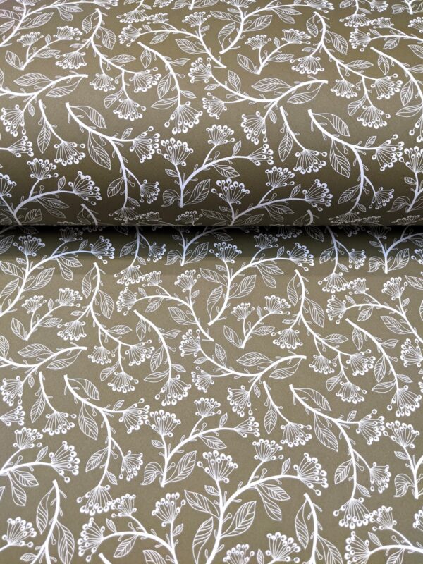 Diseño flores marron verdoso