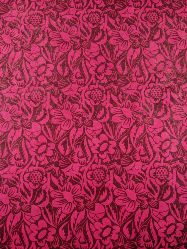 Papel lokta del nepal estampado flores fucsia