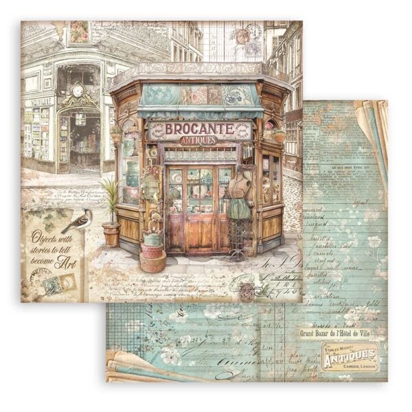 Imagen hoja del bloc de scrap Brocante Antique