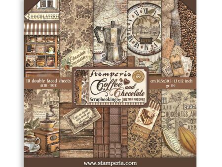 Imagen de la portada del bloc de Stamperia del modelo Coffee and Chocolate