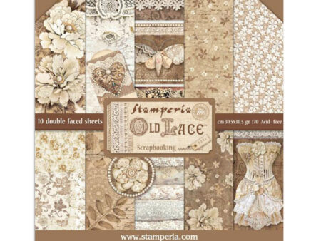 Imagen de la portada del bloc de Stamperia del modelo Old Lace