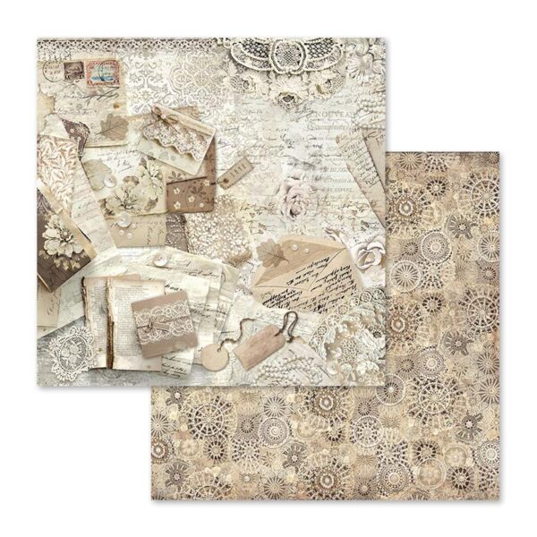 Imagen hoja del bloc de scrap Old Lace