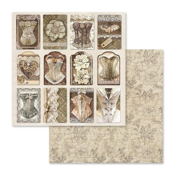 Imagen hoja del bloc de scrap Old Lace