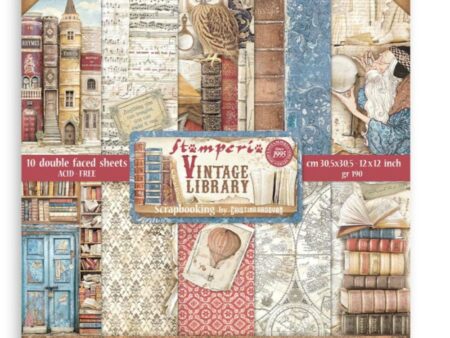 Imagen de la portada del bloc de Stamperia del modelo Vintage Library
