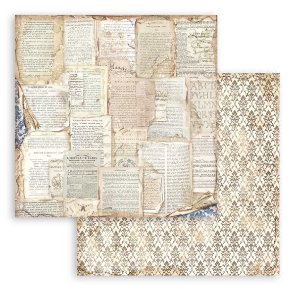 Imagen hoja del bloc de scrap Vintage Library-Fondos