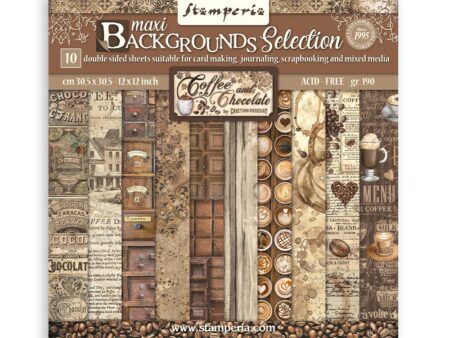 Imagen de la portada del bloc de Stamperia del modelo Coffee and chocolate- Fondos