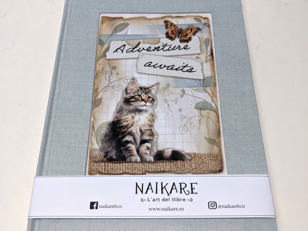 Vista de la ilustración de la libreta Gato azul