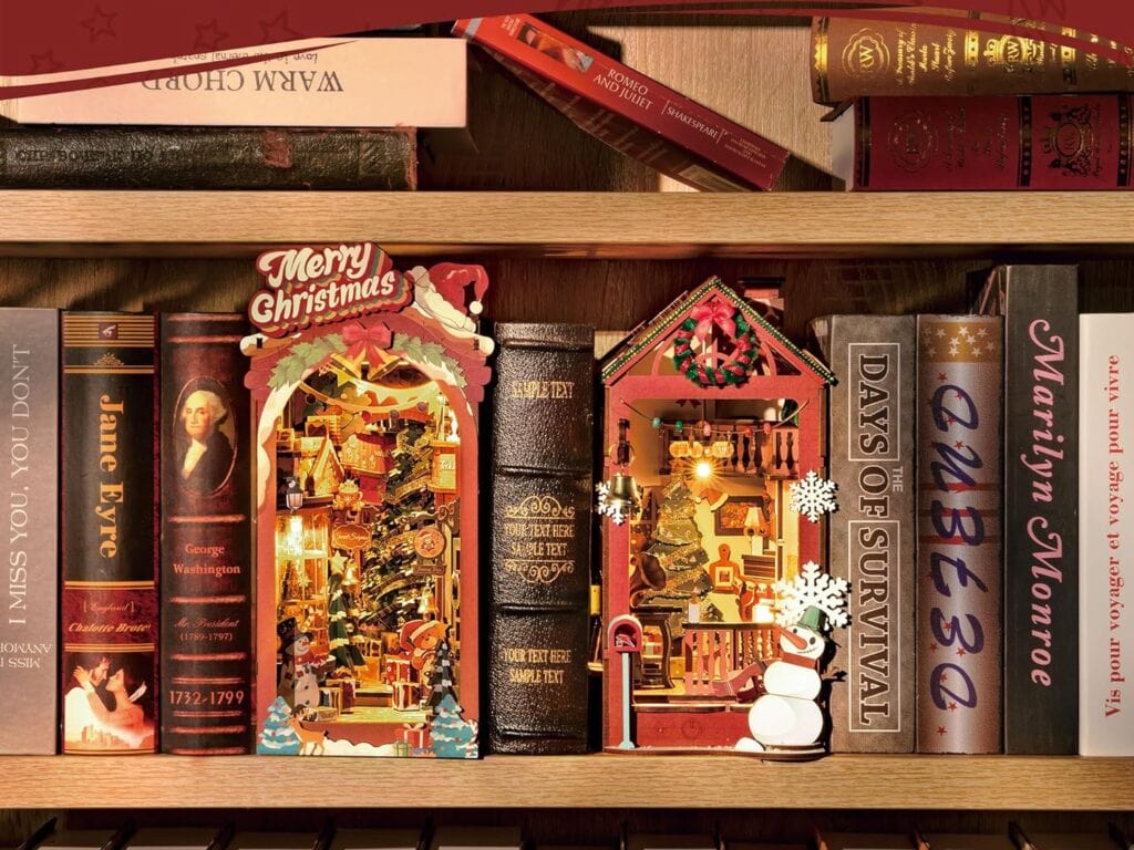 Book Nook Navidad general Vista de los book nook de Navidad