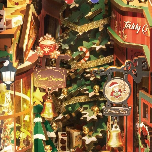 Christmas Street 5 Vista con detalle del interior del Book Nook Christmas Street