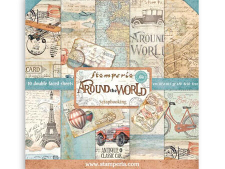 Imagen del bloc de scrap de Stamperia "Around the world"
