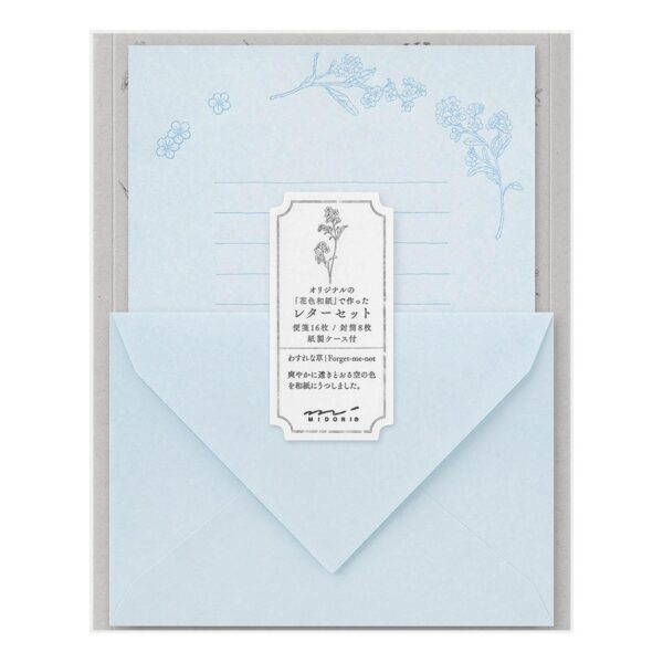 Floral Blue 1 Letter set (cartas) Midori floral