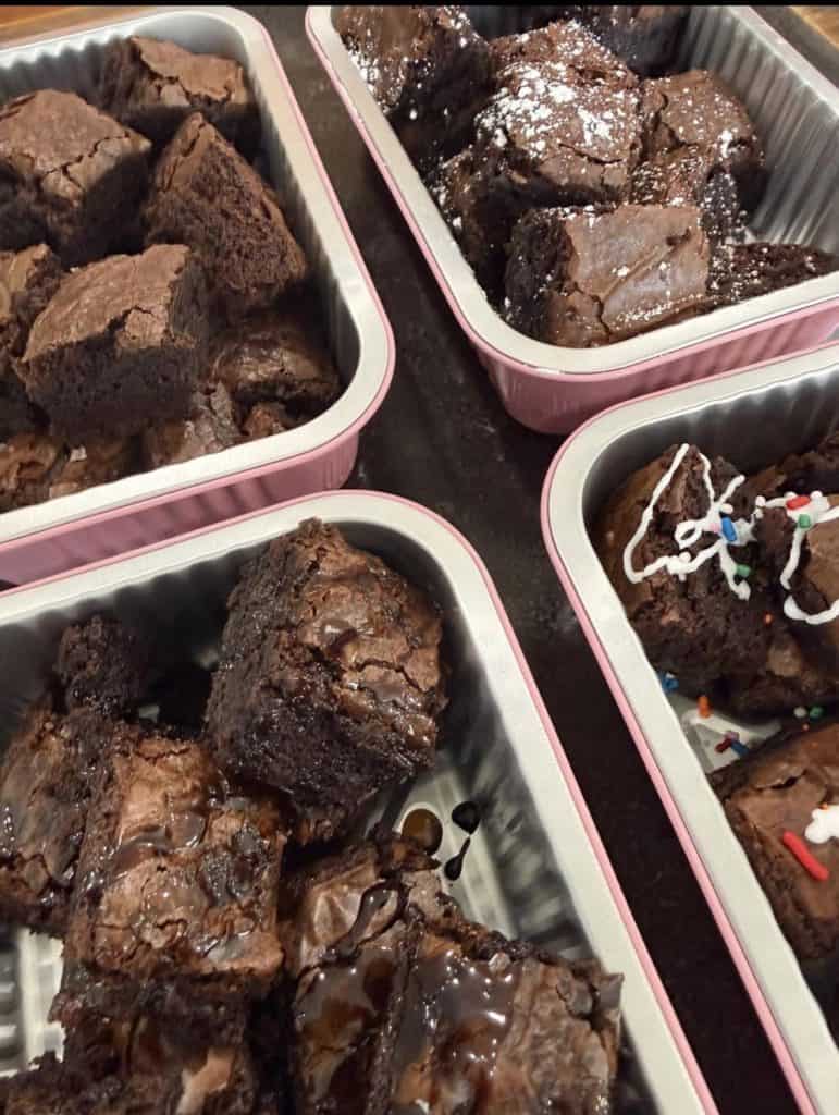 Delicious homemade chocolate brownies from Smutz Girls Bakery.