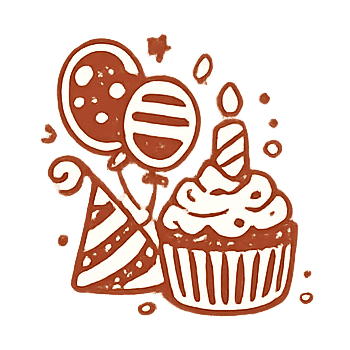Cute bakery cupcake and cookies illustration for Smutz Girls Bakery.