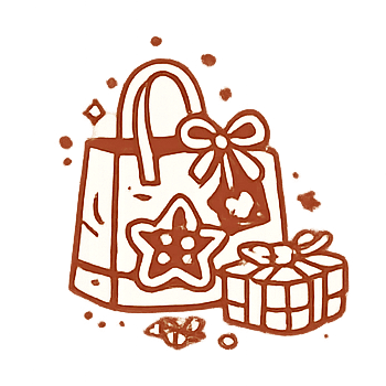 Bakery gift bag and box with cookies and treats for kids.