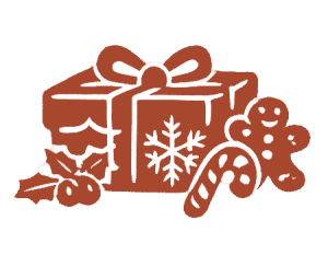 Festive holiday cookies and gift box from Smutz Girls Bakery.