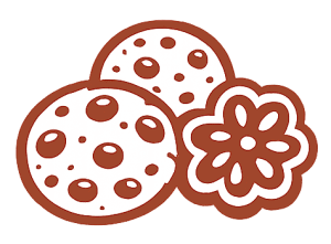 Cookies and a flower-shaped cookie from Smutz Girls Bakery.