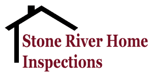 Stone River Home Inspections logo with house icon and text.