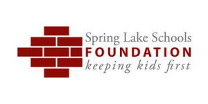 Spring Lake Schools Foundation logo with brick wall design and tagline.