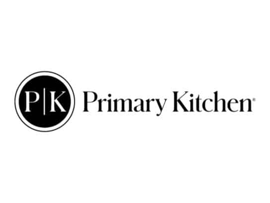 Primary Kitchen logo featuring P and K initials in a black circle.