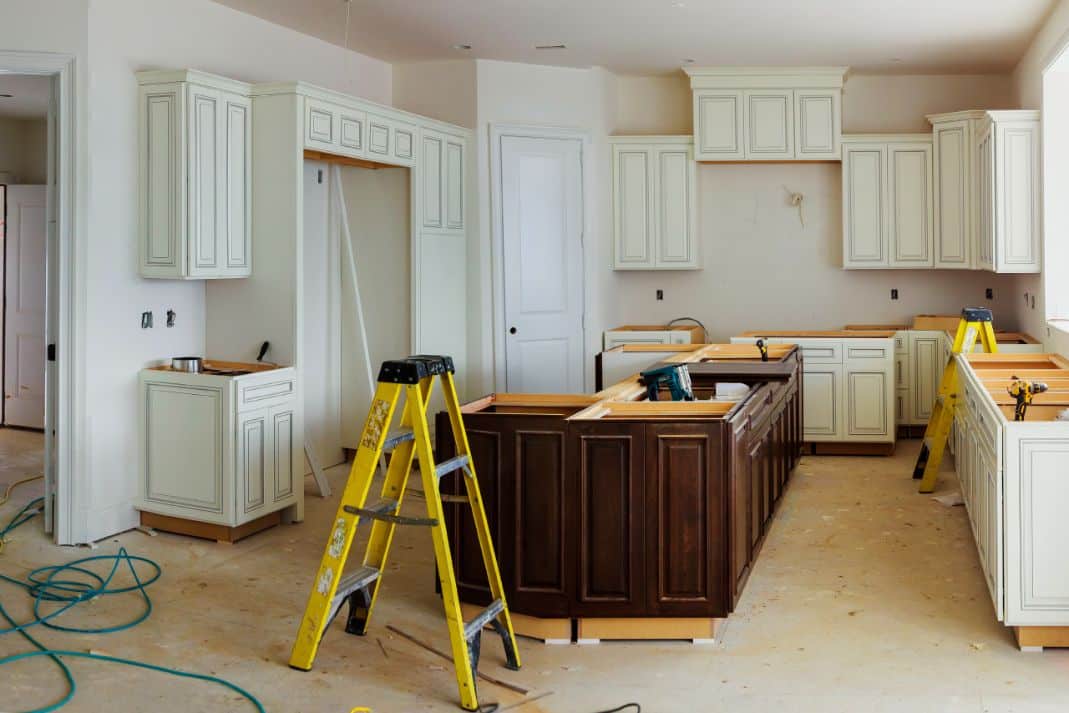 installing brand new kitchen