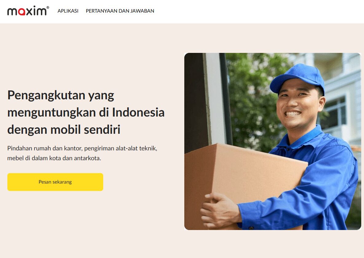 Tarif dan Cara Memesan Layanan Angkutan Barang di Aplikasi Ojek Online Maxim