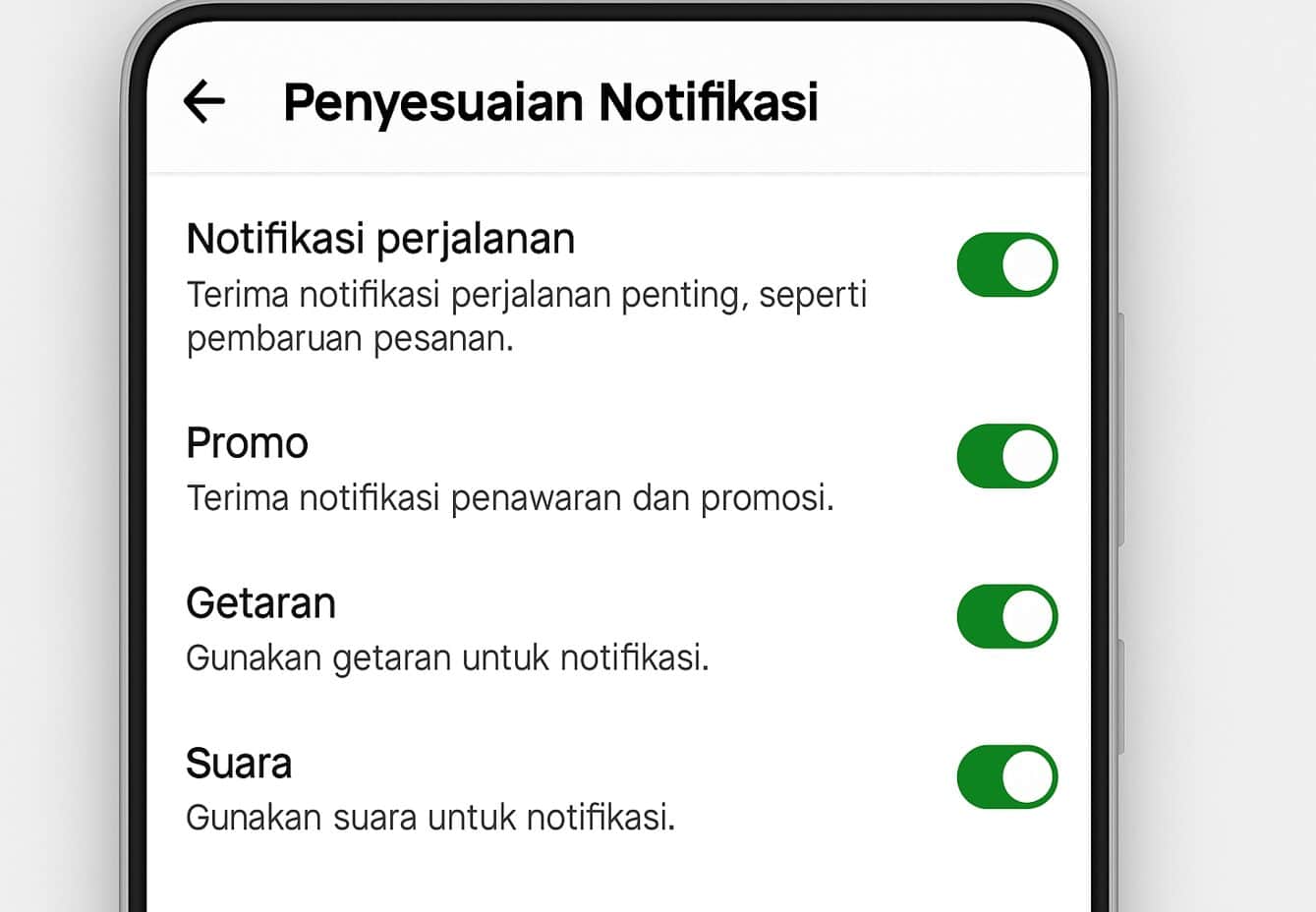 Cara Menyesuaikan Notifikasi di Aplikasi Ojek Online Gojek untuk Pesanan GoRide, GoCar, dan GoFood